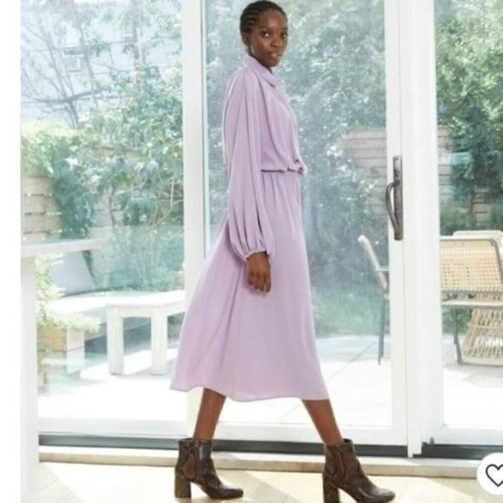 Prologue Bishop Long Sleeve Shirred Dress New - Picture 2 of 3